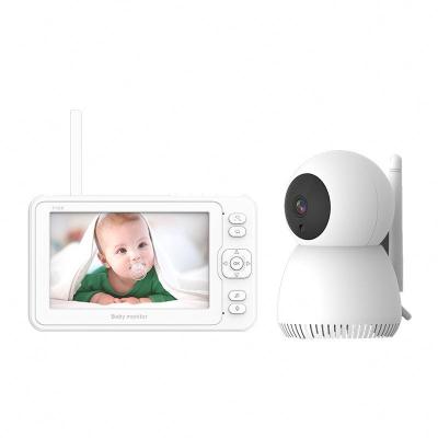 China VOX Mode Baby Monitor with 5inch LCD Screen Pan-Tilt-Buzz Camera Night Vision BabyCamera Remote Infrared Monitor for sale