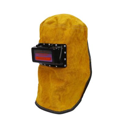 China PC Protect Cowhide Hood Welding Leather Automatic Welding Leather Tarnish Helmet for sale