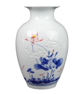 China Traditional Wholesale Blue White Exquisite Vase Home Living Room Ornaments Bottle Appreciation Collection Crafts Ceramics for sale