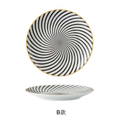 China Viable High Quality Retro Serving Steak Pasta Salad Modern Popular Ceramic Porcelain Dish for sale