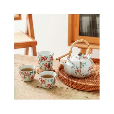 China 5 Viable Hand Painted High Temperature Ceramic 5 Tea Set Autumn Language Pastoral Style Teapot Tea Cup Main Set for sale