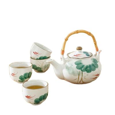 China New Sustainable Sale Home Restaurant Wholesale Hotel Glazed Popular Modern Ceramic Teapot Eco - Friendly Tea Cup for sale