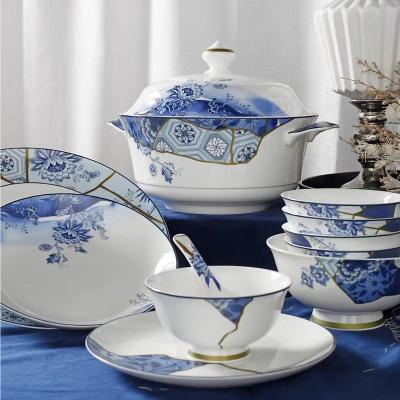 China Sustainable Wholesale Earthenware Ceramic Dishes Set Tableware for sale