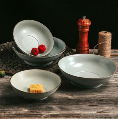 China Sustainable Explosive Solid Color Stoneware Household Dish Tableware Single Snack Dish for sale