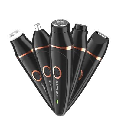 China New Product 5in1 Multifunctional Sportsman Washable Rechargeable Hair Remover 5in1 USB Hair Remover Nose Hair Trimmer for sale