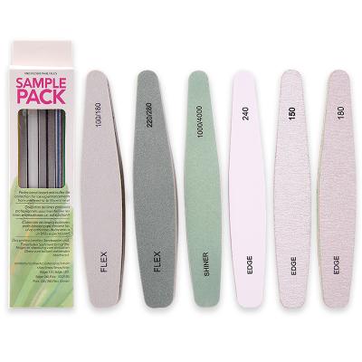 China Finger Nail Art Professional Double Side Emery Board Folder 6pcs Nail Files Set Nail Buffer With Different Clamped for sale