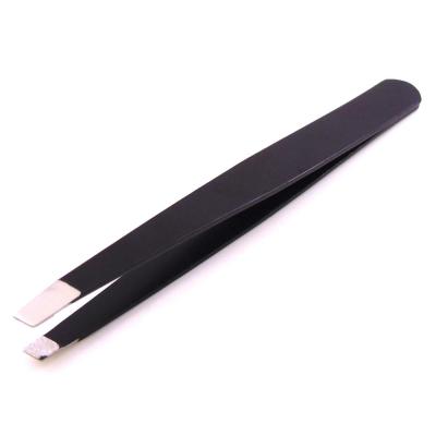 China Professional Oblique Private Label Stainless Steel Eyebrow Tweezers for sale