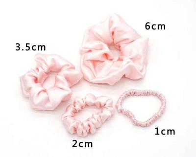 China Soft Silk Scrunchies For Hair 100% Silk Hair Ties 22 Momme Natural Silk Elastic Hair Bands Best For Women And Girl for sale