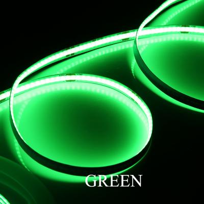 China Hotel Economic New Green Color Cob Led Strip 700LM Safe Cob Led Strip 24v 12v Indoor Use Cob Led Strip Green for sale