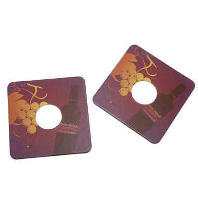 China Sustainable Square Shape Customized Pattern Cup Cardboard Coaster With Glossy for sale