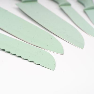 China OEM Stocked Customized Kitchen Knives Green Knife Set Handmade Cooking Knives Blanks for sale