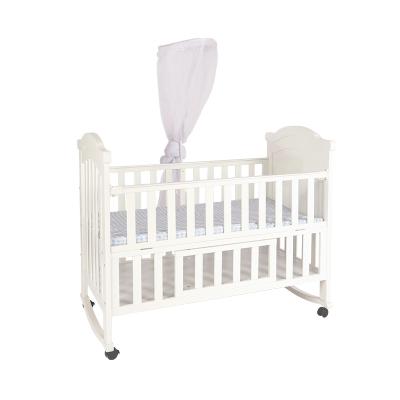 China Various Styles Eco-friendly Solid Wood Children's Cribs White Luxury Baby Crib Toddler Bed for sale