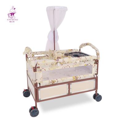 China Wholesale Eco-friendly Portable Baby Travel Cot Metal Baby Cribs with Canopy for Girls Baby Nest Bed for sale