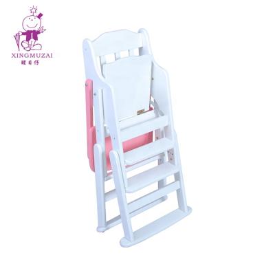 China Umpire Chair Eco-friendly Solid Wood Child Dining Chair With Tray Portable Foldable High Baby Feeding Chair for sale