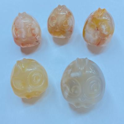 China China Cherry Blossom Agate Yellow Shape Bird Jewelry Making Stone Crystal Art Crafts For Decorative for sale