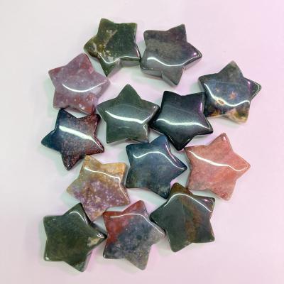 China China Natural Jasper Mini Agate Star Shaped Red Lucky Petrel Crystal Crafts For Gifts for sale