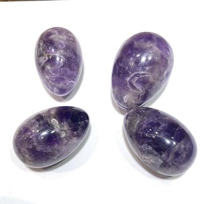 China China Table Decoration Amethyst Carving Printing Engraving Bulk Massage Quartz Purple Healing Crystal Egg for sale