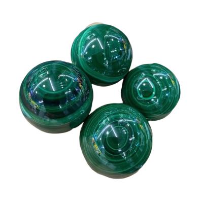 China China Wholesale Malachite Round Stone Home Decor Healing Green Spheres Crystal Ball for sale