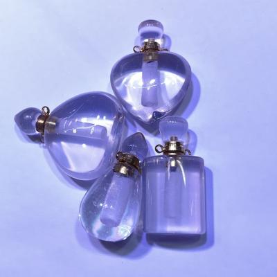 China China natural high quality white essence oil transparent crystal perfume bottle for car decoration for sale