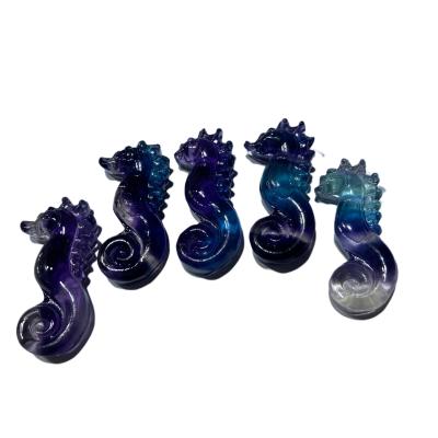 China Natural China Seahorse Animal Jewelry Fancy Engraving Statue Crafts Crystal Carving For Gift for sale