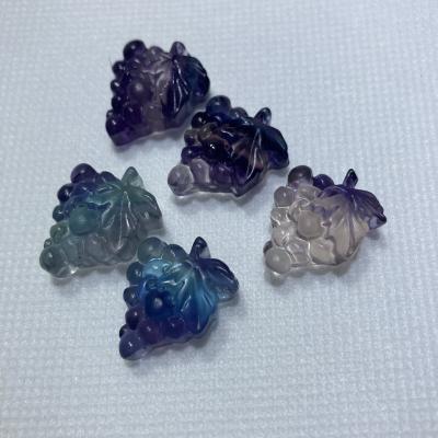 China China Wholesale Color Natural Grapes Opens Jewelry Fluorite Healing Crystal Carving For Gifts for sale