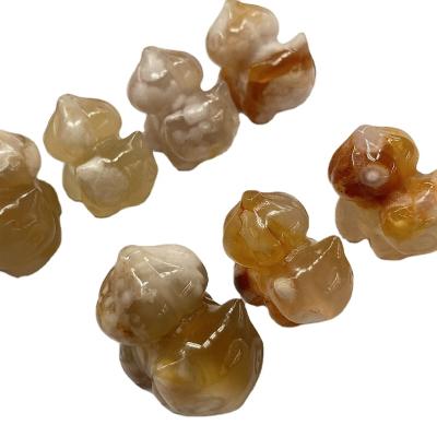 China China Gem Small Animal Ornaments Tiny Yellow Agate Crystal Carving for Halloween Christmas for sale