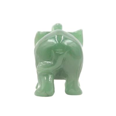 China China Wholesale Natural Green Jade Elephant Shape Lucky Gem Jewelry White Ornament Crystal Carving for sale