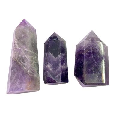 China Natural Stylized Purple Lucky Craft Healing Wand China Amethyst Crystal Strips Crystal Carving Point For Souvenir for sale