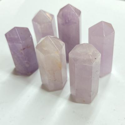 China Natural Magic Wand Gem Pillar Healing Crafts Tower Purple Small Crystal Points Raw Amethyst From China for sale