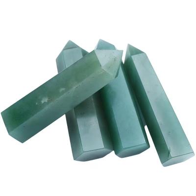 China China Wholesale Polished Bulk Natural Green Column Jade Stones Magic Wand Jade Crystal Point For Decoration for sale