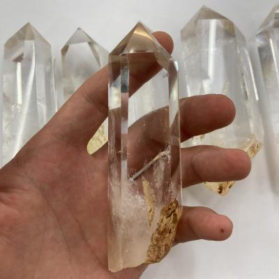 China China Polished Natural Lucky Clear Decorative Crystal Wand Column Evolution Crafts Crystal Point In Bulk for sale