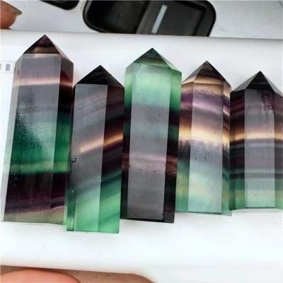 China 2021 China Magic Wand Fluorite Stones Scepter Loose Multi Colored Unique Crystal Point for sale