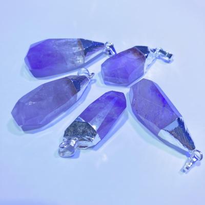 China China Wholesale Amethyst Gemstone Irregular Gift Opens Crystal Point Pendants For Necklace for sale