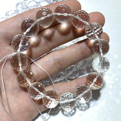 China CLASSIC White Multi Cut Corner Cut Beads Quartz Healing Beads Crystal Bracelet Bangle For Woman for sale