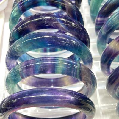 China Wholesale Vintage High Quality Natural Fluorite Round Bracelet Lucky Healing Gem Women Crystal Bracelet for sale