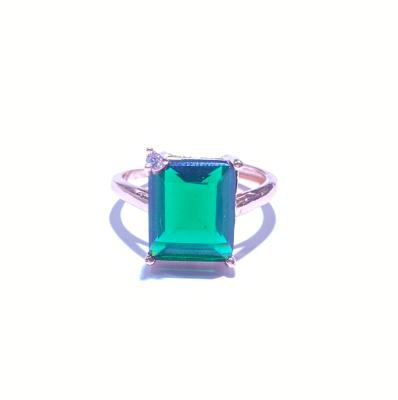 China Mateiral Original Natural Lucky Glass Exquisite Green Polished Fashionable Quartz Natural Crystal Ring for sale