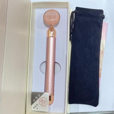 China China Factory Price Rose Gold Jade Natural Crystal Massage Stick Facial Roller For Skin Care for sale