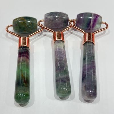 China Wholesale Tools China Mini Stone Anti Aging Natural Fluorite Crystal Massage Face Stick Roller for sale