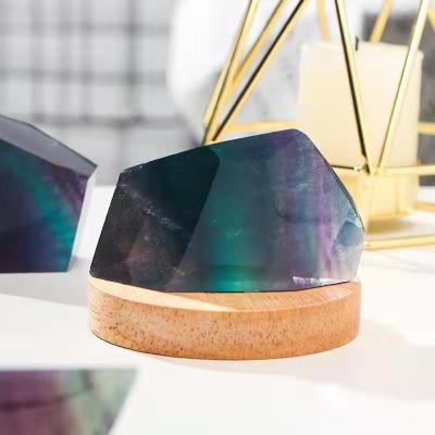 China China Fluorite Natural Light Carvings Decoration Stone Night Lamp Crystal For Home Decor for sale