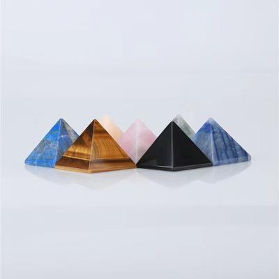 China China Natural Chakra Carving Decorative Healing Opens Crystal Pyramid for sale