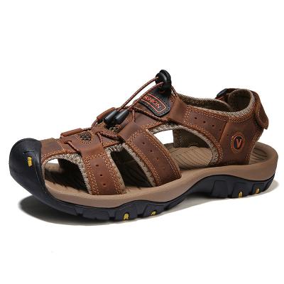 China Breathable Men Leather Trim Sandals Scare Comfortable Soft Outdoor Fashion Roman Sandals Slippers Big Size Summer Leather Male Shoes Beach Sandals for sale