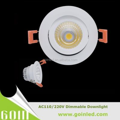 China 110/220V adjustable led downlight aluminum ip44 5w dimmable driverless, 7w, 9w, 10w, 12w, 15w 20W available for sale