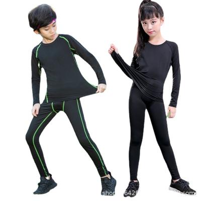 China Reversible Children's Tights Training Wear Workout Equipment Boys Quick Dry Running Clothes Basketball Football Sports Bottoming Shirt for sale