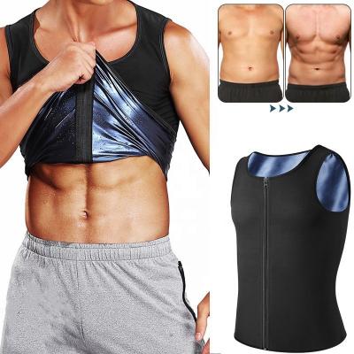 China Summer Antibacterial Men's Zipper Corset Sports Fiercely Sweat Corset Fitness Yoga Wear Belly Belt Slimming Clothes for sale