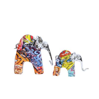 China Europe New Design Water Transfer Printing Elephant Sculpture Electroplating Decoration for sale