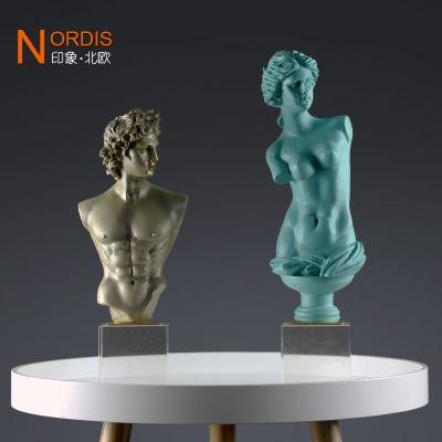 China Custom Made Europe Hot Sale Resin David Venus Bust Sculpture Statue Home Decor for sale