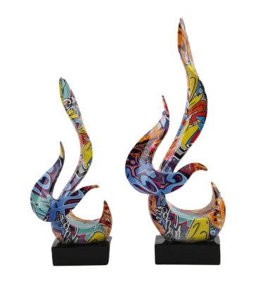 China North America Hot Sale Promotional Custom Water Hydrographic Film Transfer Printing Trophy Resin Morden Home Decor Pieces for sale