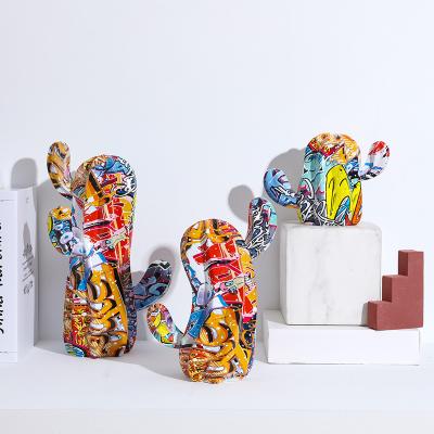 China Promotional Modern Europe Resin Sculpture Pop Art Water Transfer Printing Home Decor Statue for sale