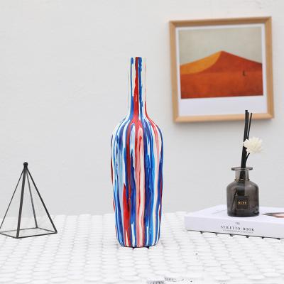 China North America New Design Hot Selling Staining Color Nordic Home Decor Resin Vases for sale