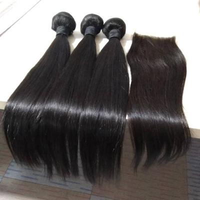 China Wholesale Grade 10a 12a Mink Virgin Raw Unprocessed Straight Hair Extension Hair Weave Bundles With Closure Remy Peruvian Human Hair Extension for sale